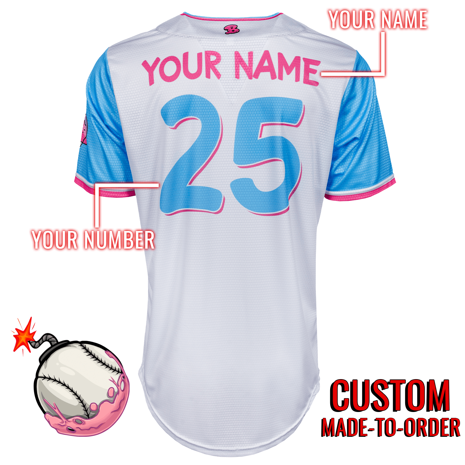 Bubblegum Bombers Baseball Jersey