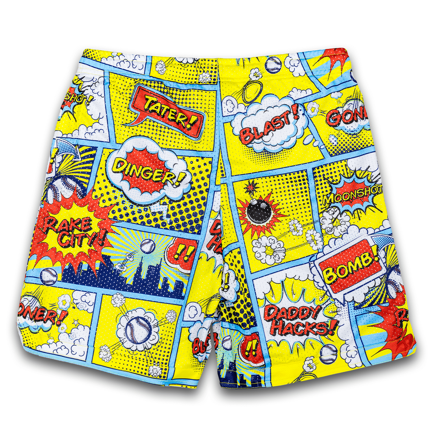 Comic Book Bombs Baseball Shorts - Lifestyle Mesh Shorts