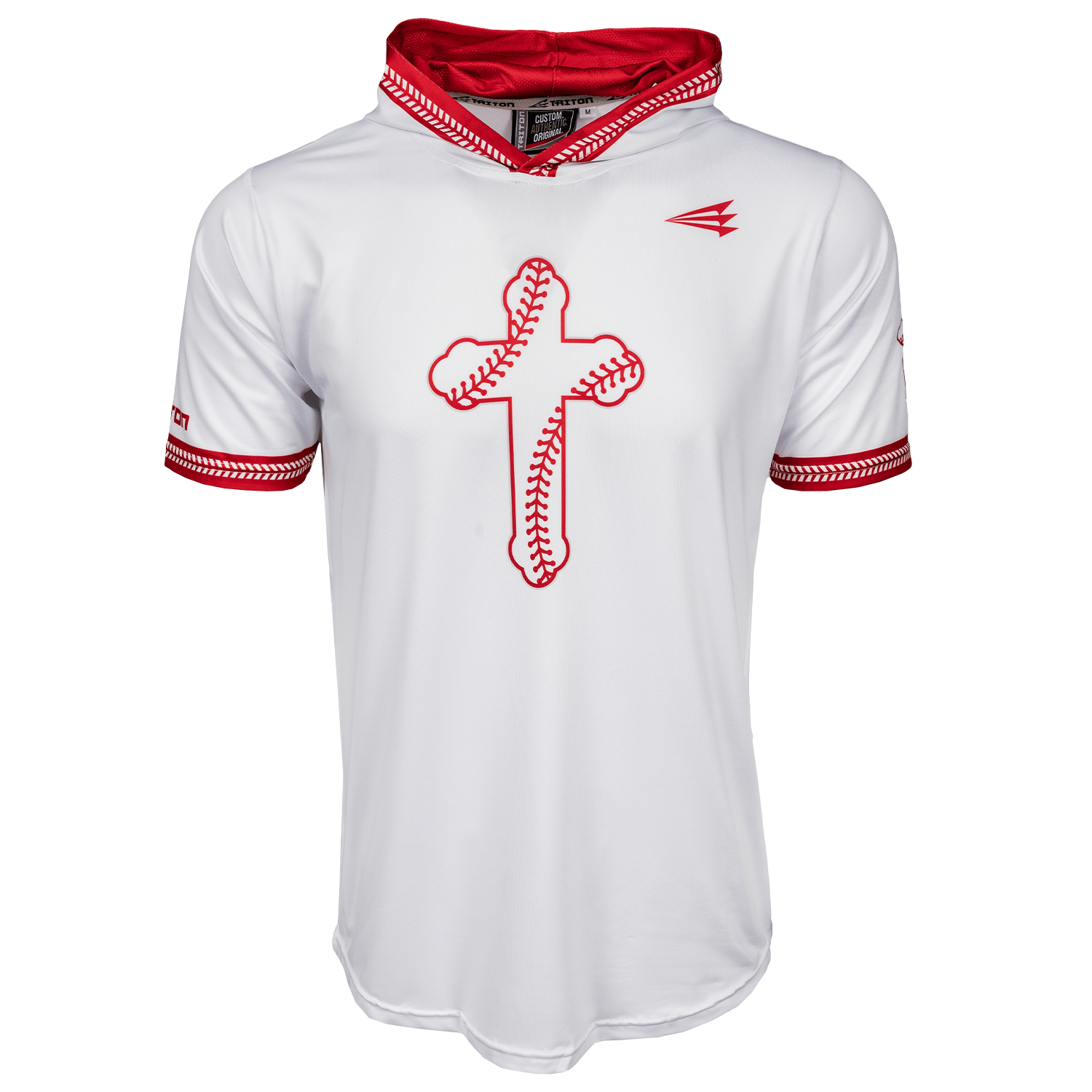 Baseball Seam Cross Jesus Triton Seamhead Lifestyle Baseball Short Sleeve Hoodie Pullover