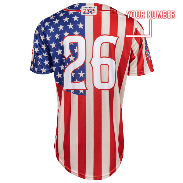 Creek Chubs USA 250 Celebration Custom Baseball Jersey