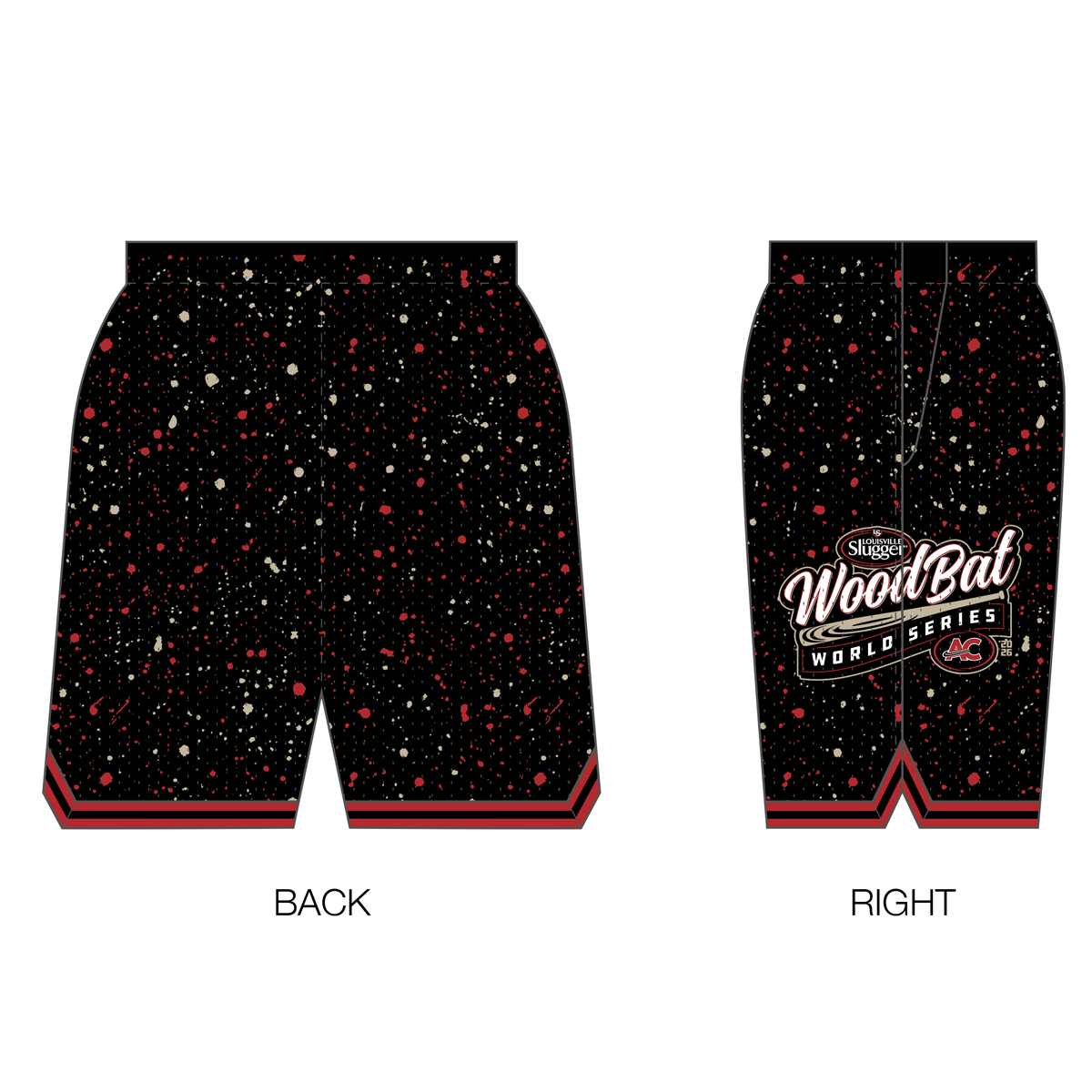 Wood Bat World Series Custom Retro Mesh Shorts
